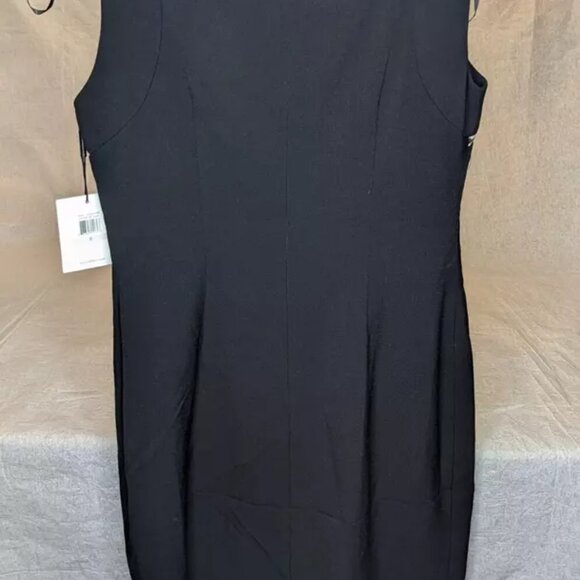 Calvin Klein Classic Black Dress with White Zipper Accents. Women's size 6. NEW - Picture 9 of 10